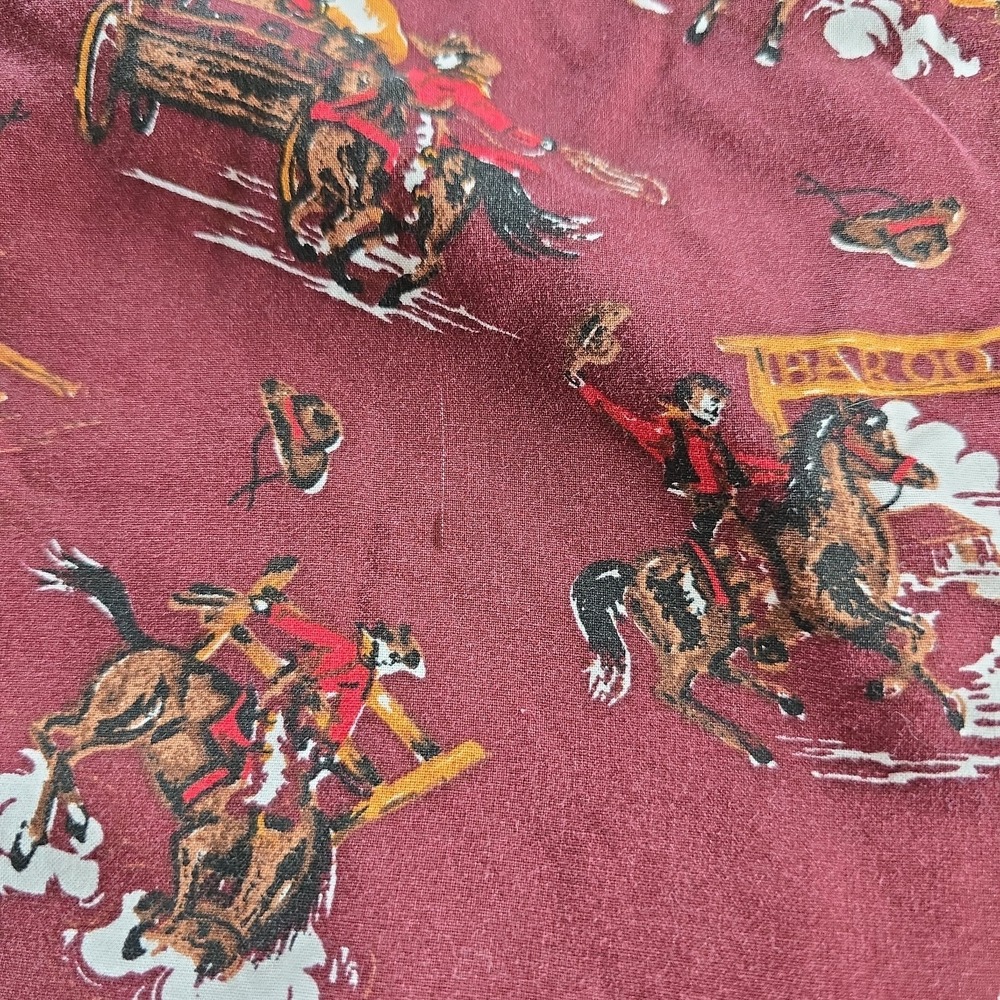 Panhandle Women's All-Over Cowboy Stagecoach Design Ruffle Bell Sleeves Size S - Picture 12 of 12